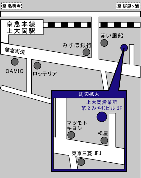 上大岡事業所　地図